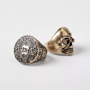 2-PACK OF SKULL-HEWN RINGS KATE MOSS X ZARA